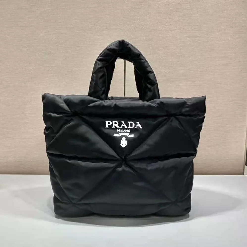 Prada Padded Re-Nylon Tote Bag for Women in Black Prada Padded Re-Nylon Tote Bag for Women in Black