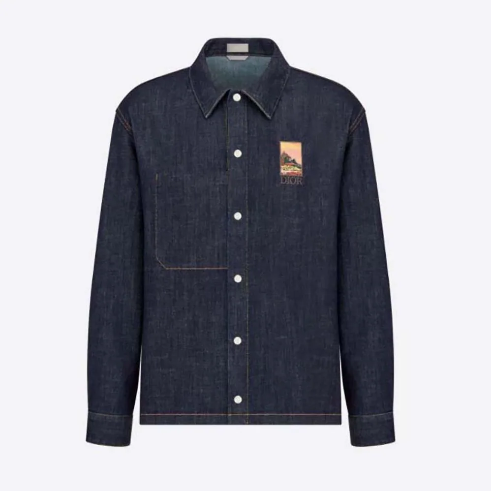 Dior Dior and Jack Kerouac Overshirt Blue Cotton Denim for Men Dior Dior and Jack Kerouac Overshirt Blue Cotton Denim for Men