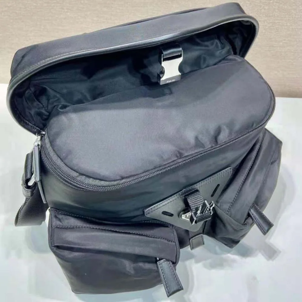 Prada Re-Nylon and Leather Shoulder Bag for Unisex in Black Prada Re-Nylon and Leather Shoulder Bag for Unisex in Black