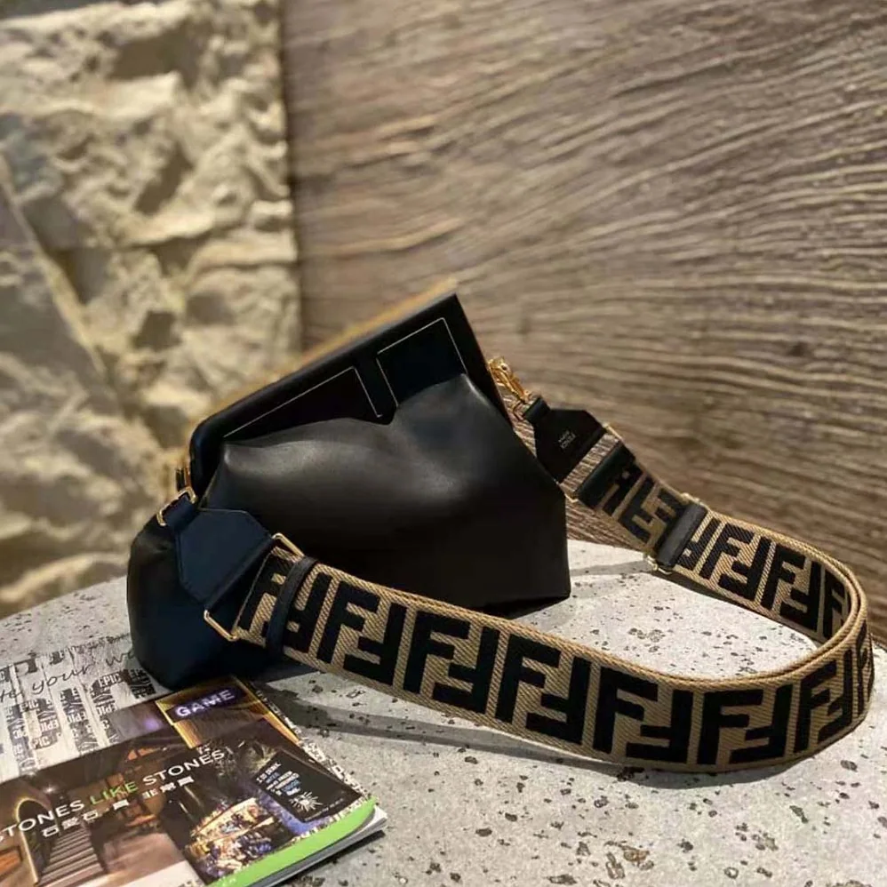 Fendi First Medium Nappa Leather Bag for Women in Black Fendi First Medium Nappa Leather Bag for Women in Black