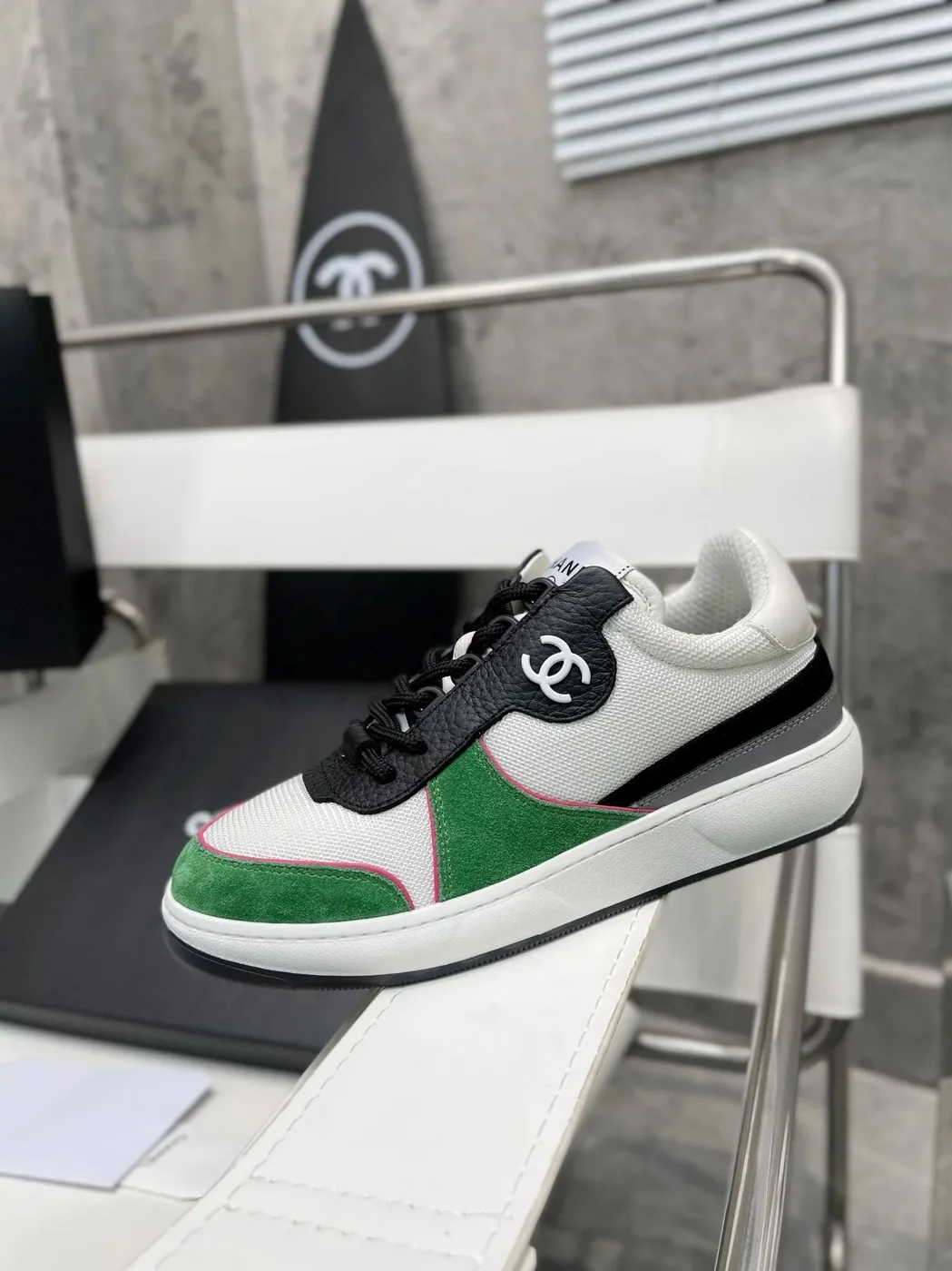 Chanel Sneakers White/Green , Shoes for Women