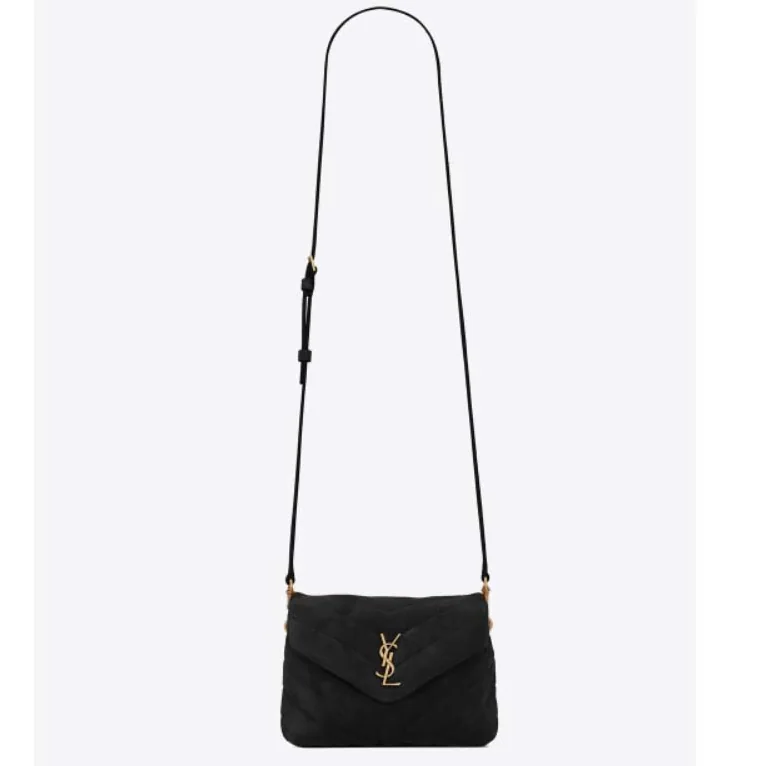 Saint Laurent YSL Loulou Toy Strap Bag Matelassé Y Quilted Suede Smooth Leather Black for Women Saint Laurent YSL Loulou Toy Strap Bag Matelassé Y Quilted Suede Smooth Leather Black for Women