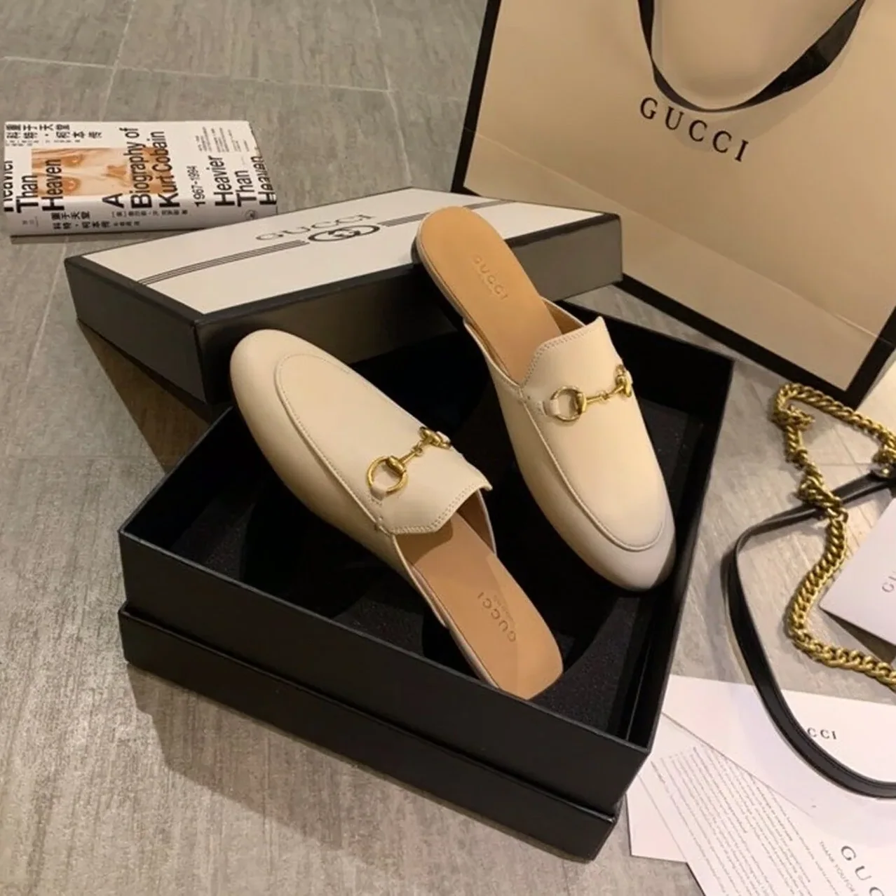 Gucci Princetown Slipper White GG for Women Gucci Princetown Slipper White GG for Women
