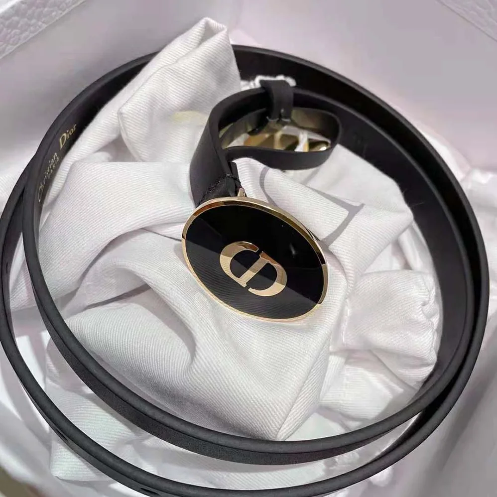 Dior Teddy-D Belt Smooth Calfskin-15 MM for Women in Black