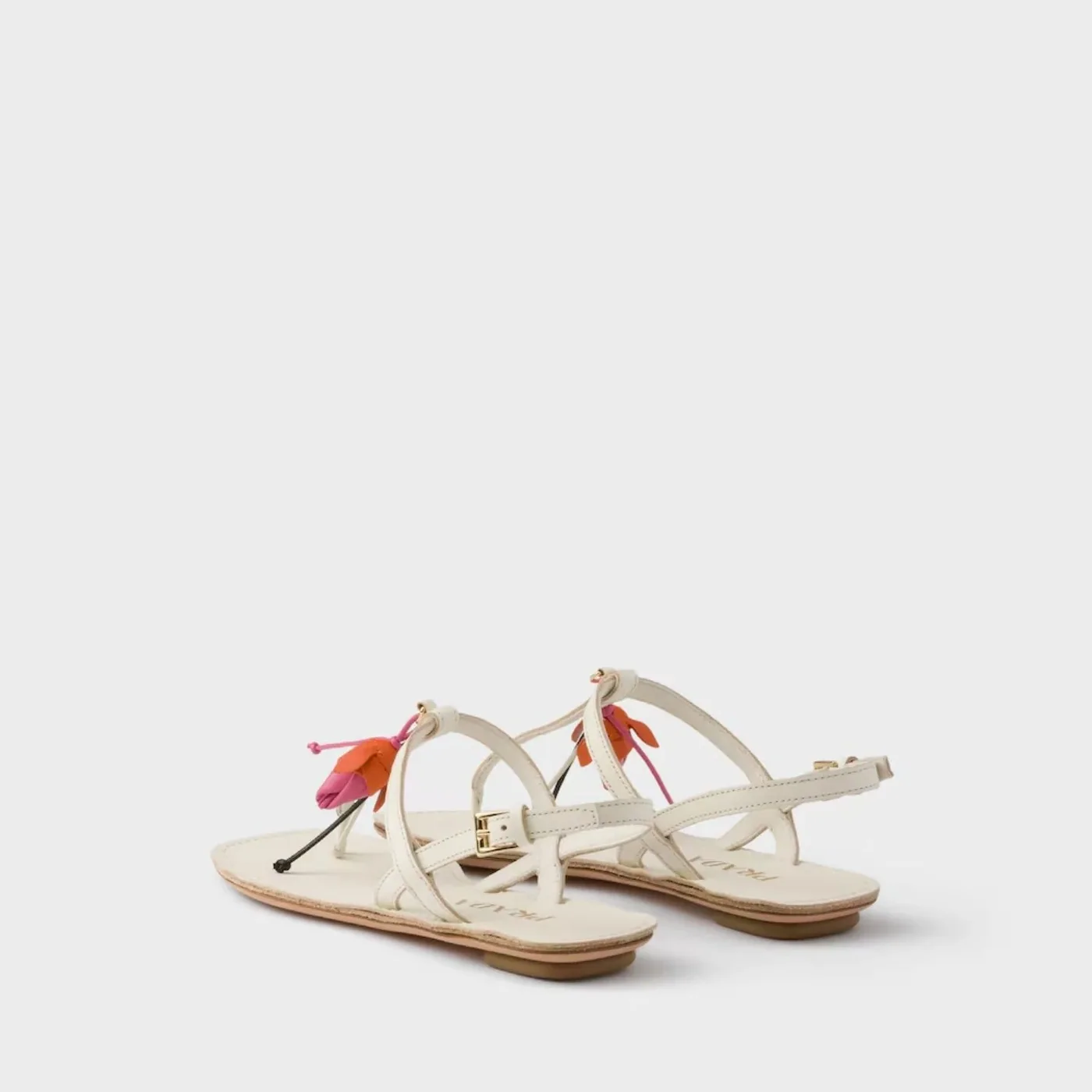Prada Antiqued Thong Floral Ornament Sandals Chalk White 1Y510O_V69_F0K74_F_005 Prada Antiqued Thong Floral Ornament Sandals Chalk White 1Y510O_V69_F0K74_F_005