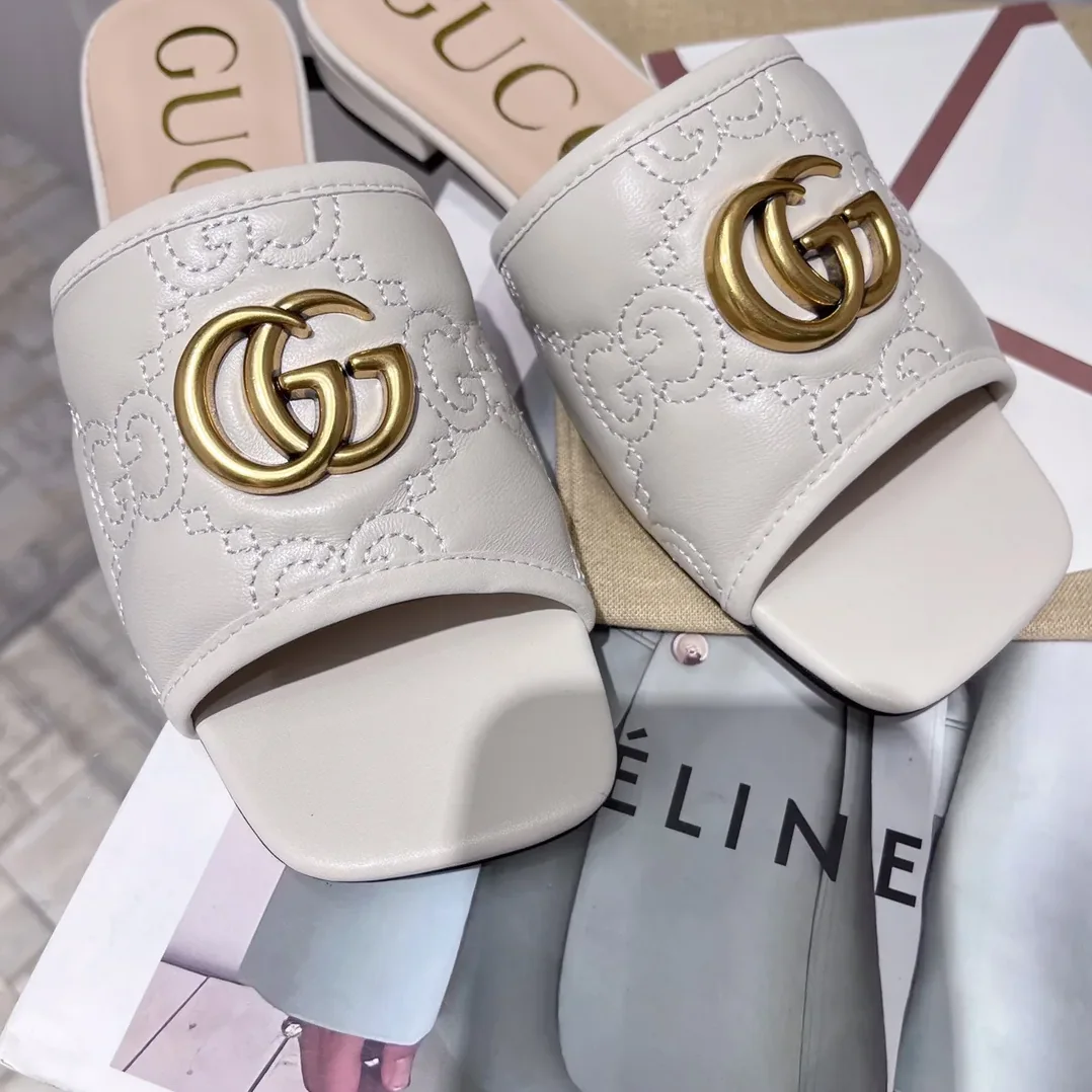 Gucci Slide Sandal With Double G White for Women