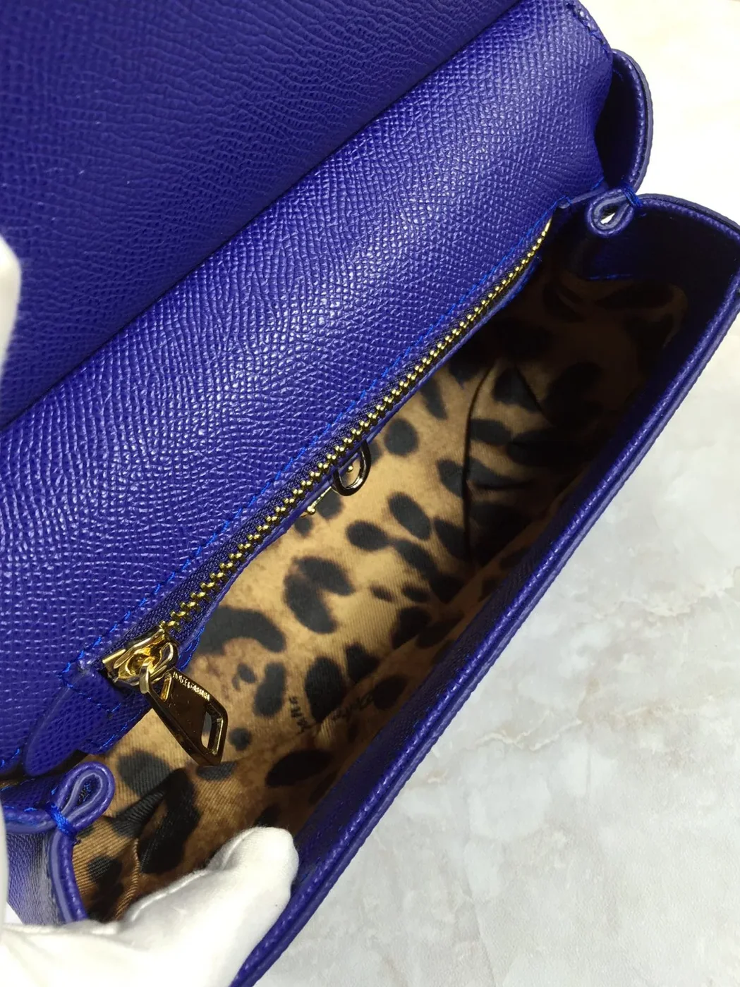 Dolce & Gabbana Medium Sicily Handbag In Dauphine Dark Blue / DG