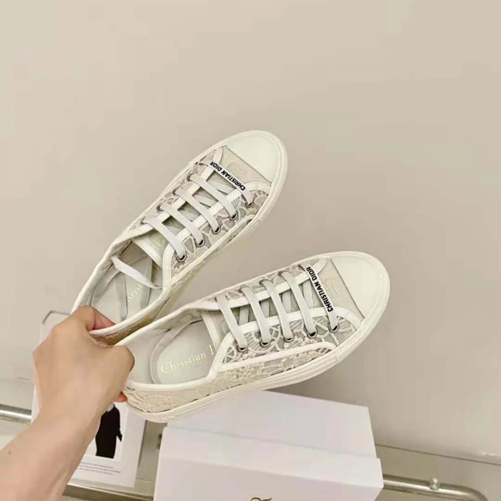Dior Walk N Dior Sneaker White Macrame Embroidered Cotton for Women Dior Walk N Dior Sneaker White Macrame Embroidered Cotton for Women