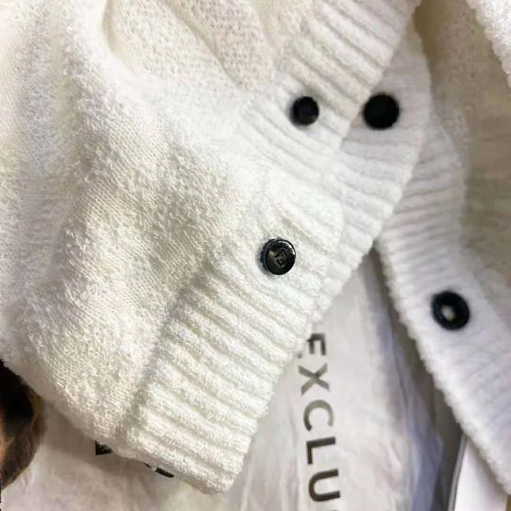 Fendi Cardigan White Cotton Cardigan for Women Fendi Cardigan White Cotton Cardigan for Women