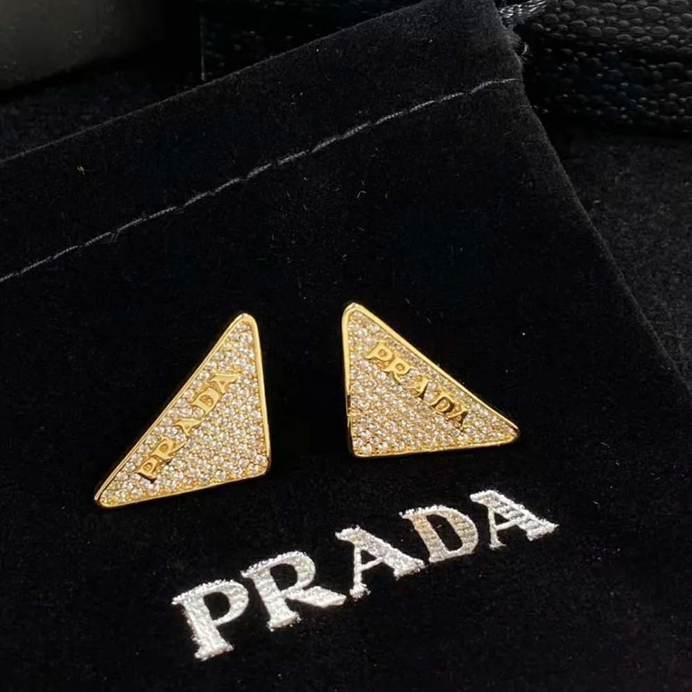 Prada Crystal Logo Jewels Zirconia Earrings for Women Prada Crystal Logo Jewels Zirconia Earrings for Women