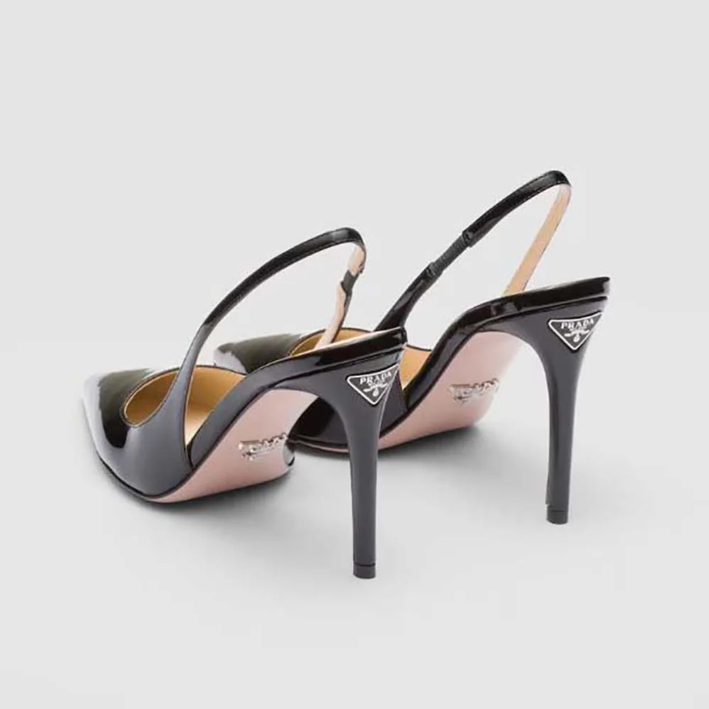 Prada Patent Leather Slingbacks for Women in Black