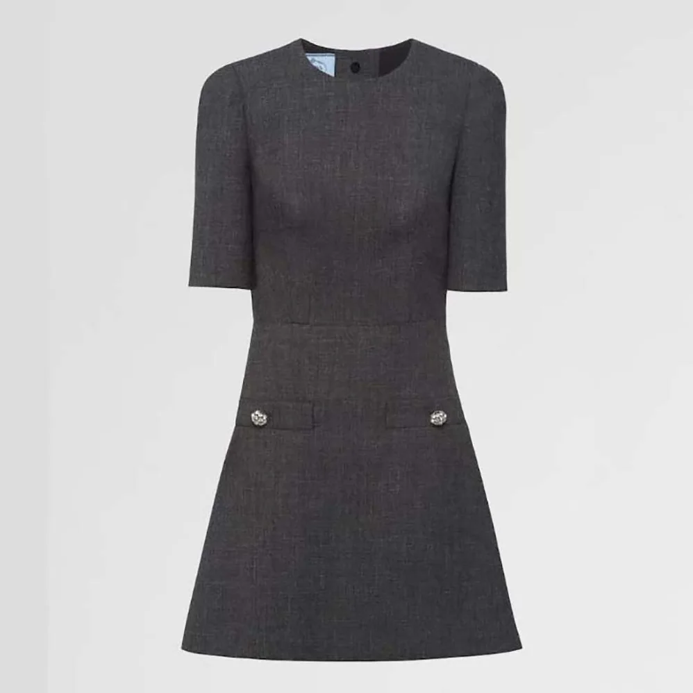 Prada Wool Mini-dress for Women in Gray Prada Wool Mini-dress for Women in Gray