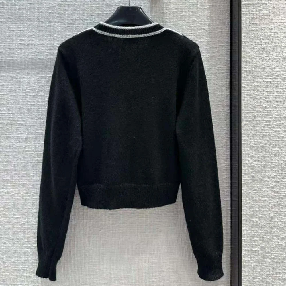 Celine Cardigan with Bow in Alpaca for Men in Black