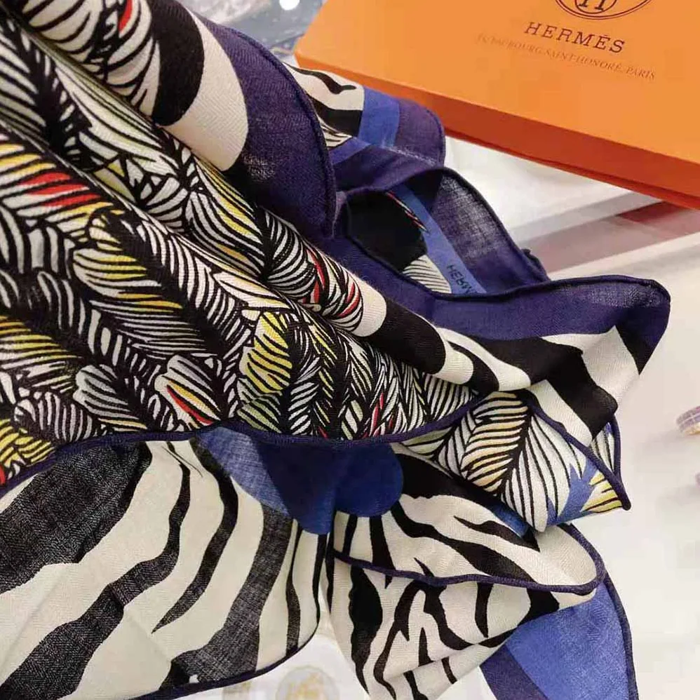 Hermes Zebra Pegasus Giant Triangle for Women in Blue