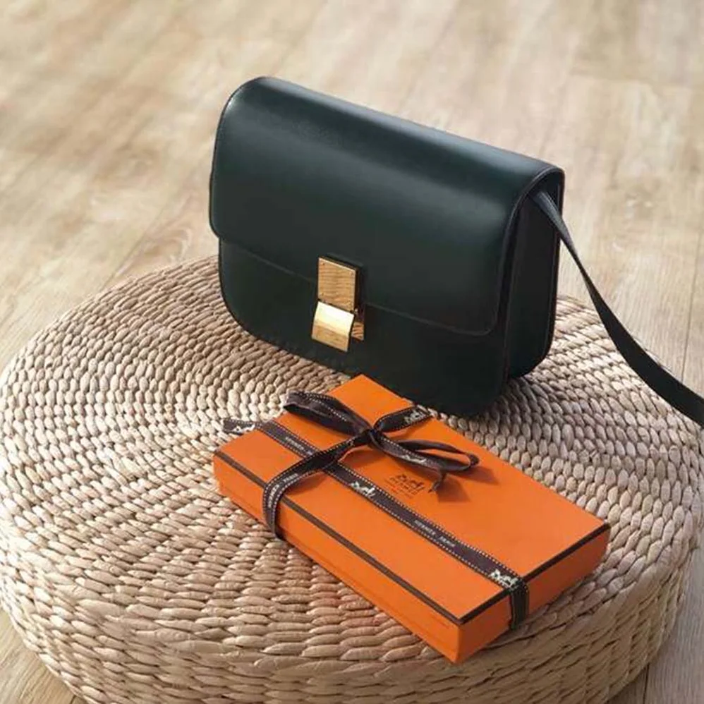 Celine Small Classic Bag in Box Calfskin Leather for Women in Dark Green