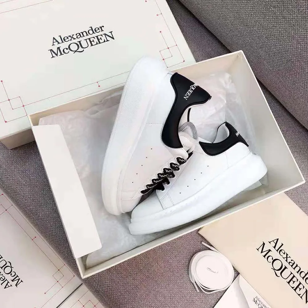 Alexander Mcqueen Oversized Sneaker White Smooth Calfskin Leather for Women