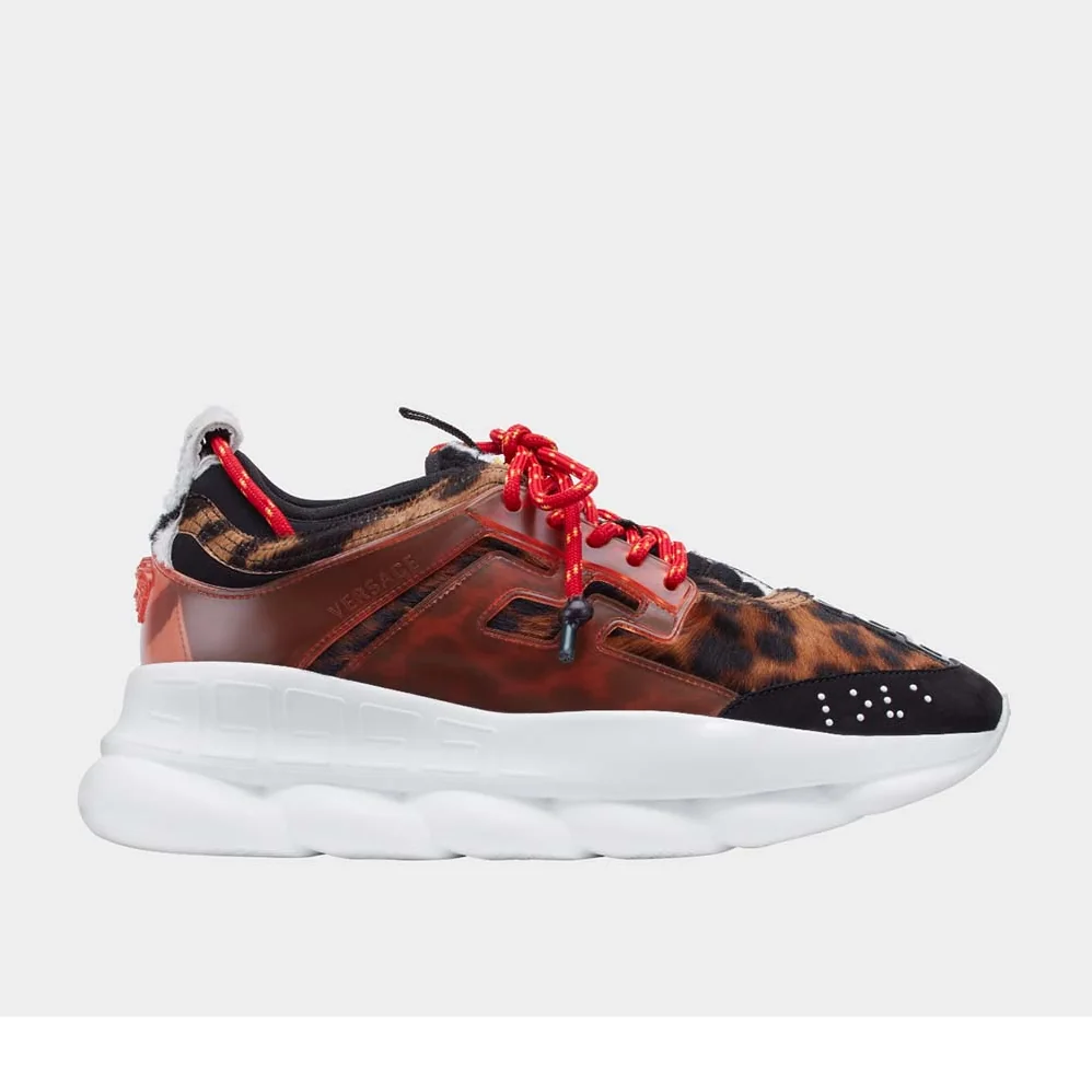Versace Shoes Chain Reaction Sneakers for Men in Brown