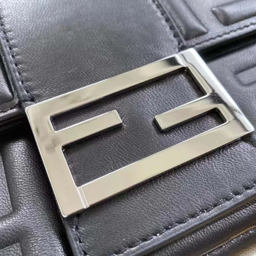 Fendi Baguette Black Calf Leather Bag for Men