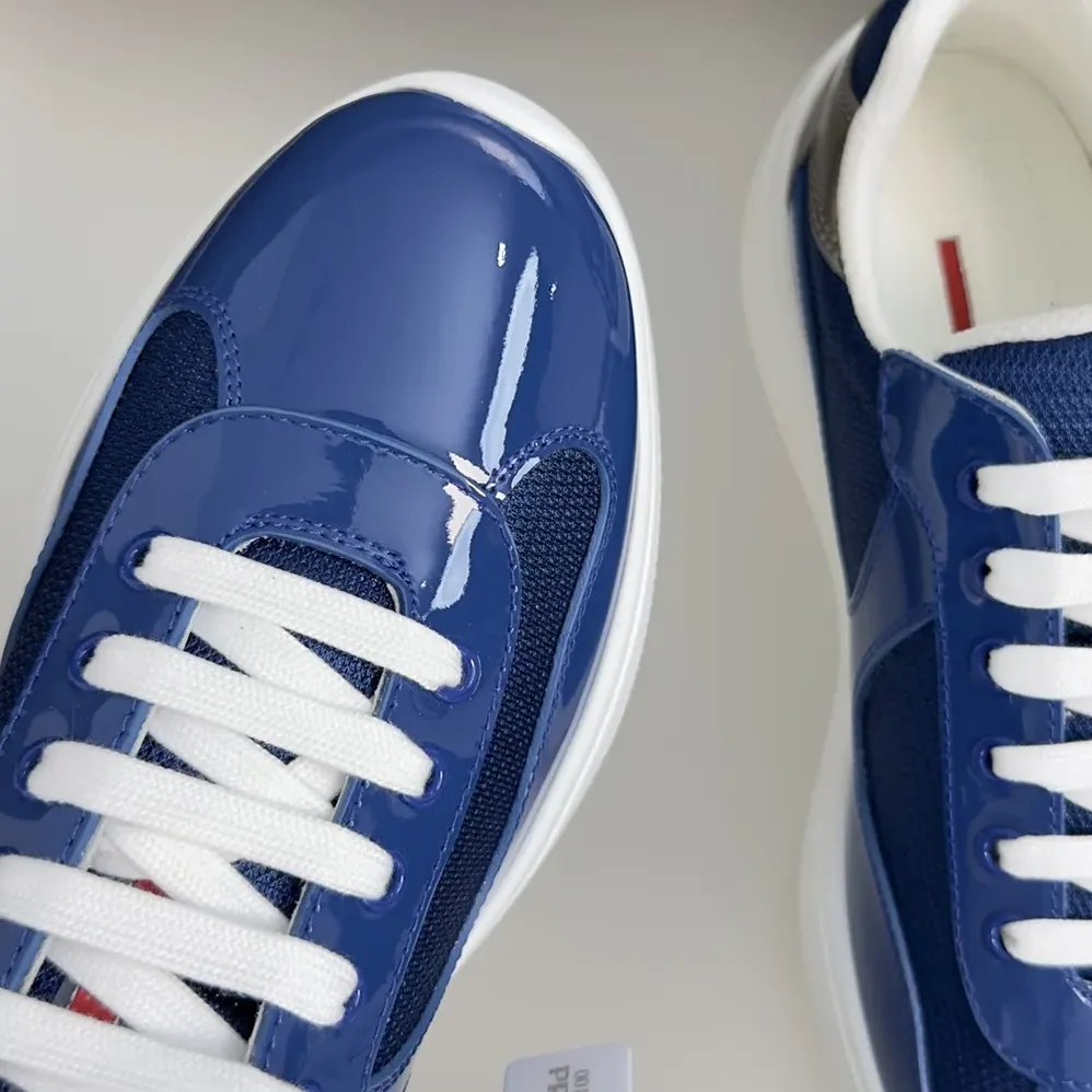 Prada Patent Leather And Technical Fabric Prada America'S Cup Sneakers for Unisex in Navy