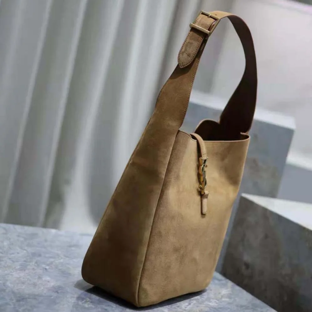 Saint Laurent YSL Le 5 à 7 Supple Small in Suede for Women in Brown Saint Laurent YSL Le 5 à 7 Supple Small in Suede for Women in Brown