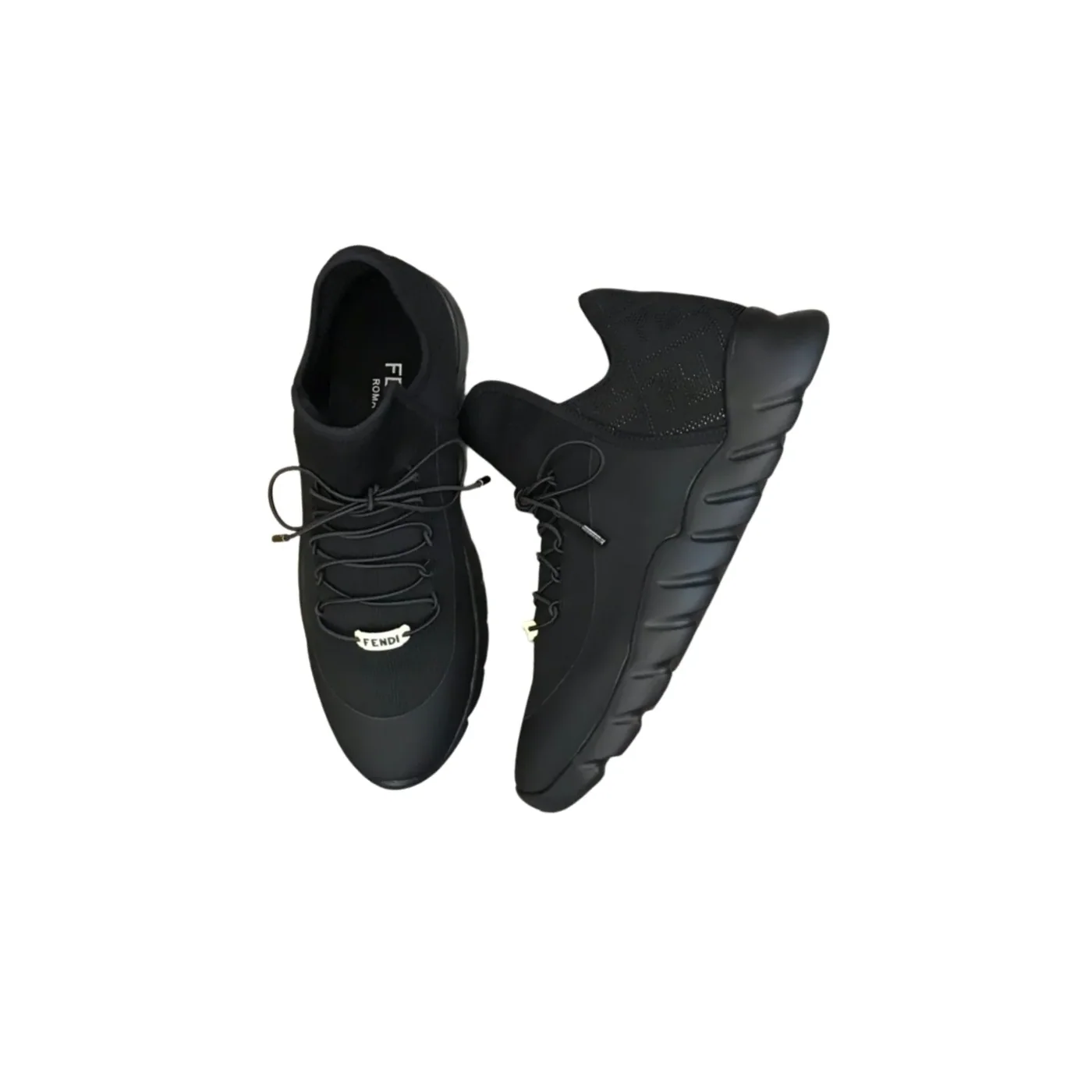 Fendi FD Technical Mesh High in Tops Sneakers Black Fendi FD Technical Mesh High in Tops Sneakers Black