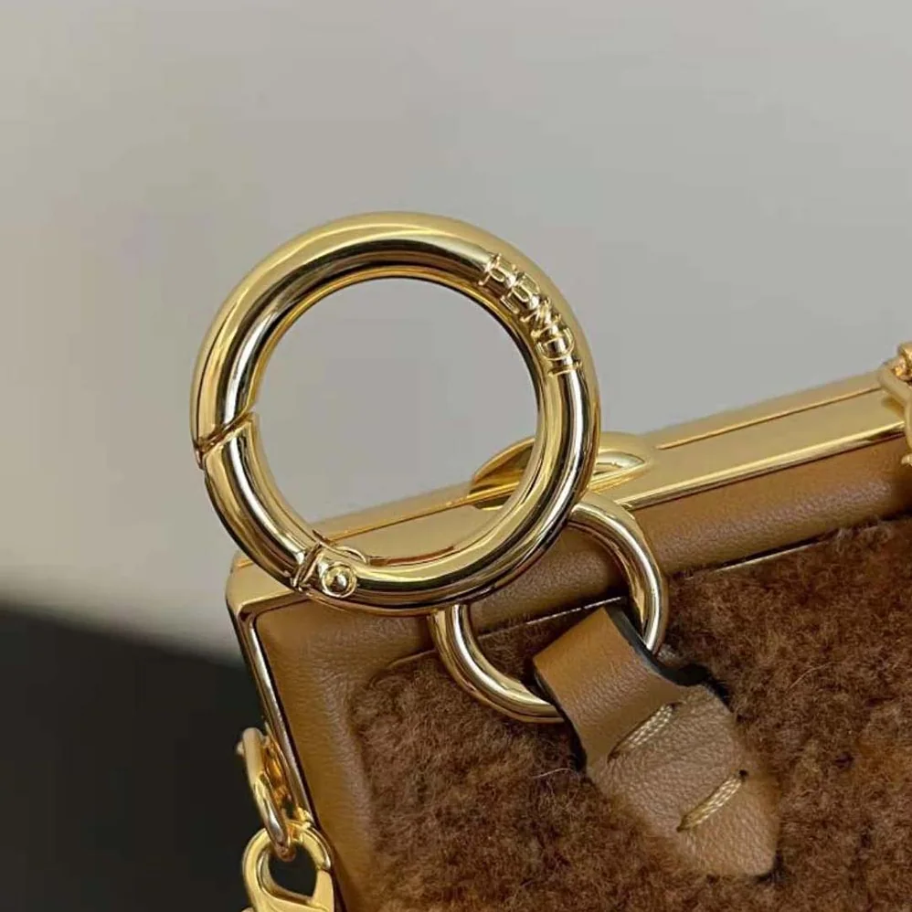 Fendi Nano Fendi First Beige Sheepskin Charm for Women Fendi Nano Fendi First Beige Sheepskin Charm for Women