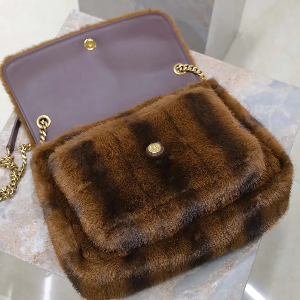 Saint Laurent YSL Niki Large in Shearling for Women Saint Laurent YSL Niki Large in Shearling for Women