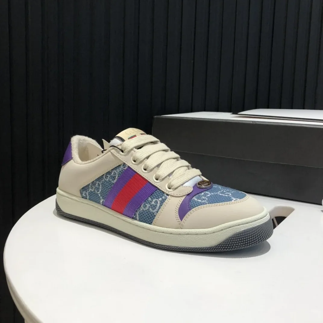 Gucci Screener Low-Top Blue GG Lamé for Men