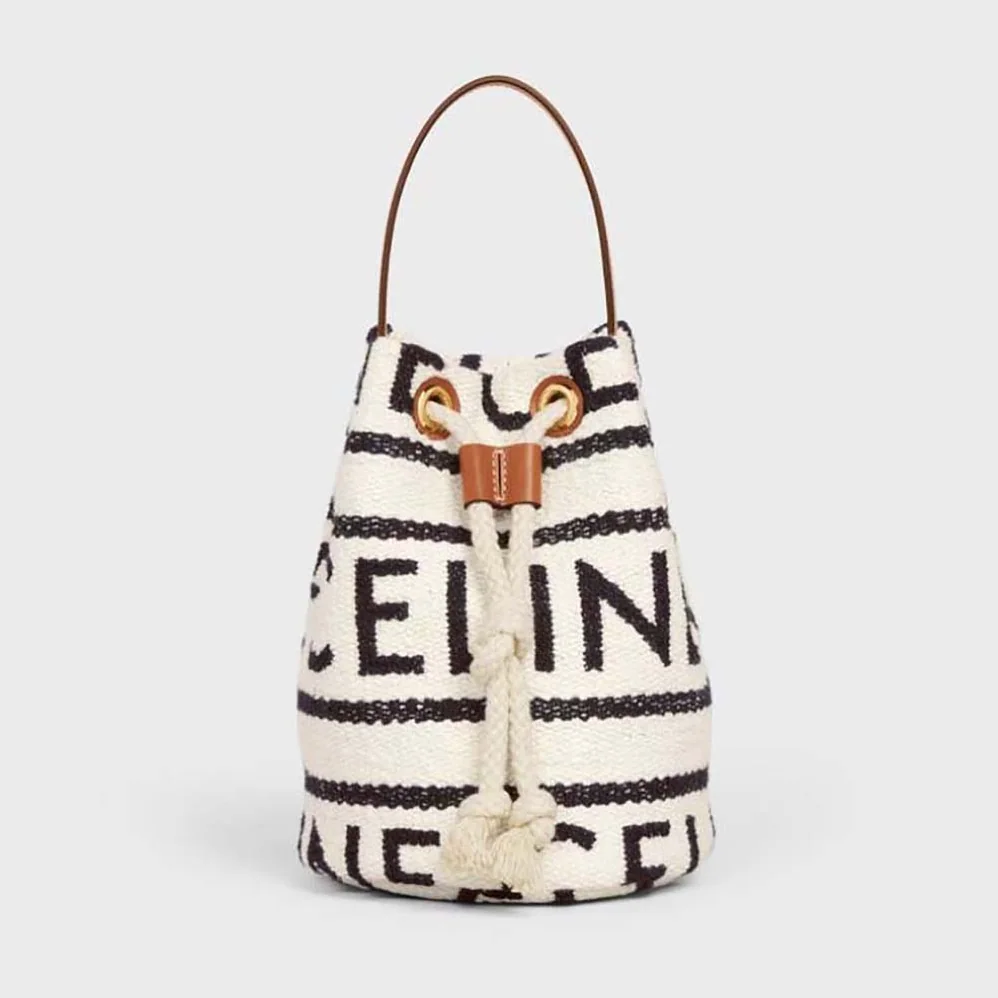 Celine Teen Drawstring in Textile with Celine All for Women in Over and Calfskin Celine Teen Drawstring in Textile with Celine All for Women in Over and Calfskin