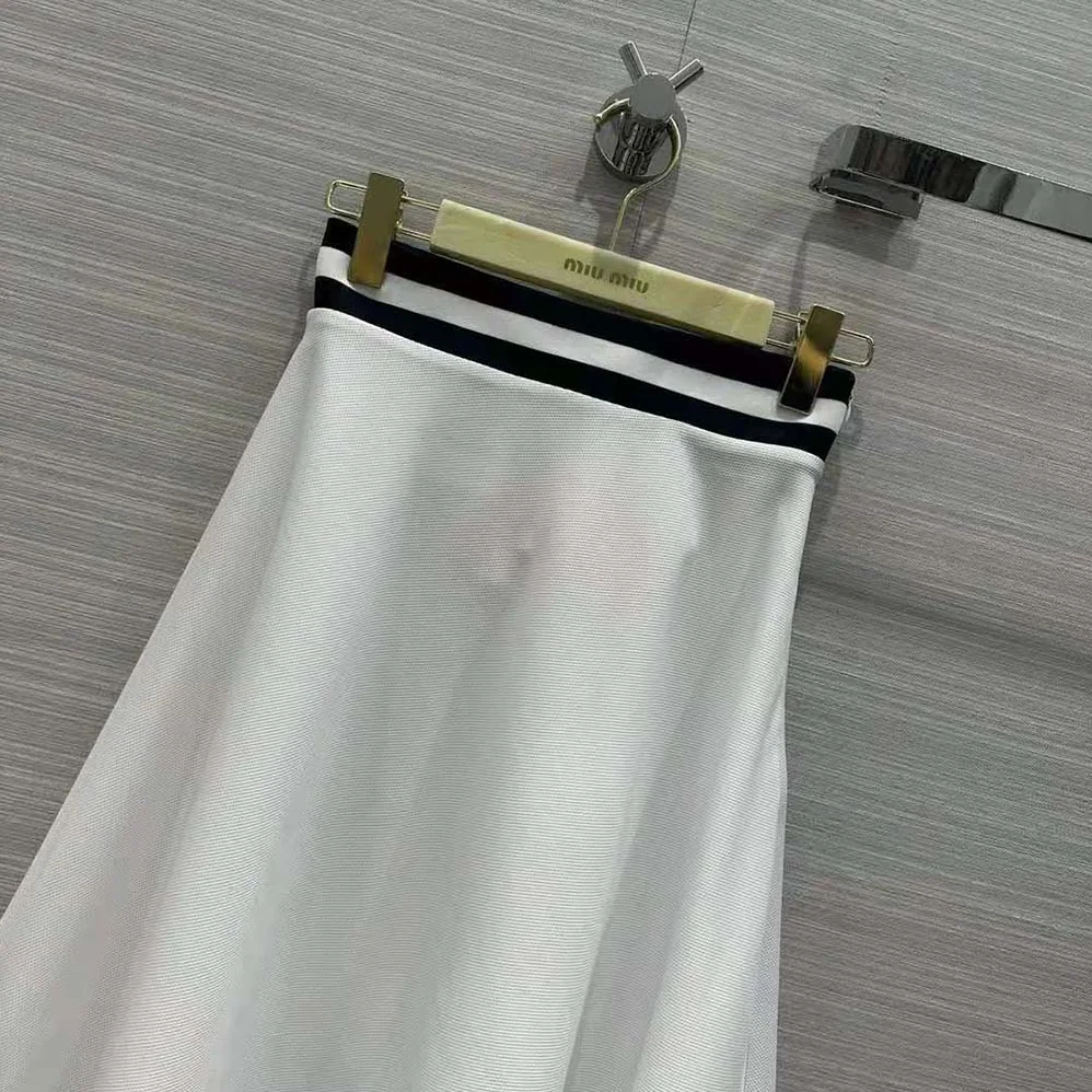 Miu Miu Piqué Skirt with Jacquard Logo for Women