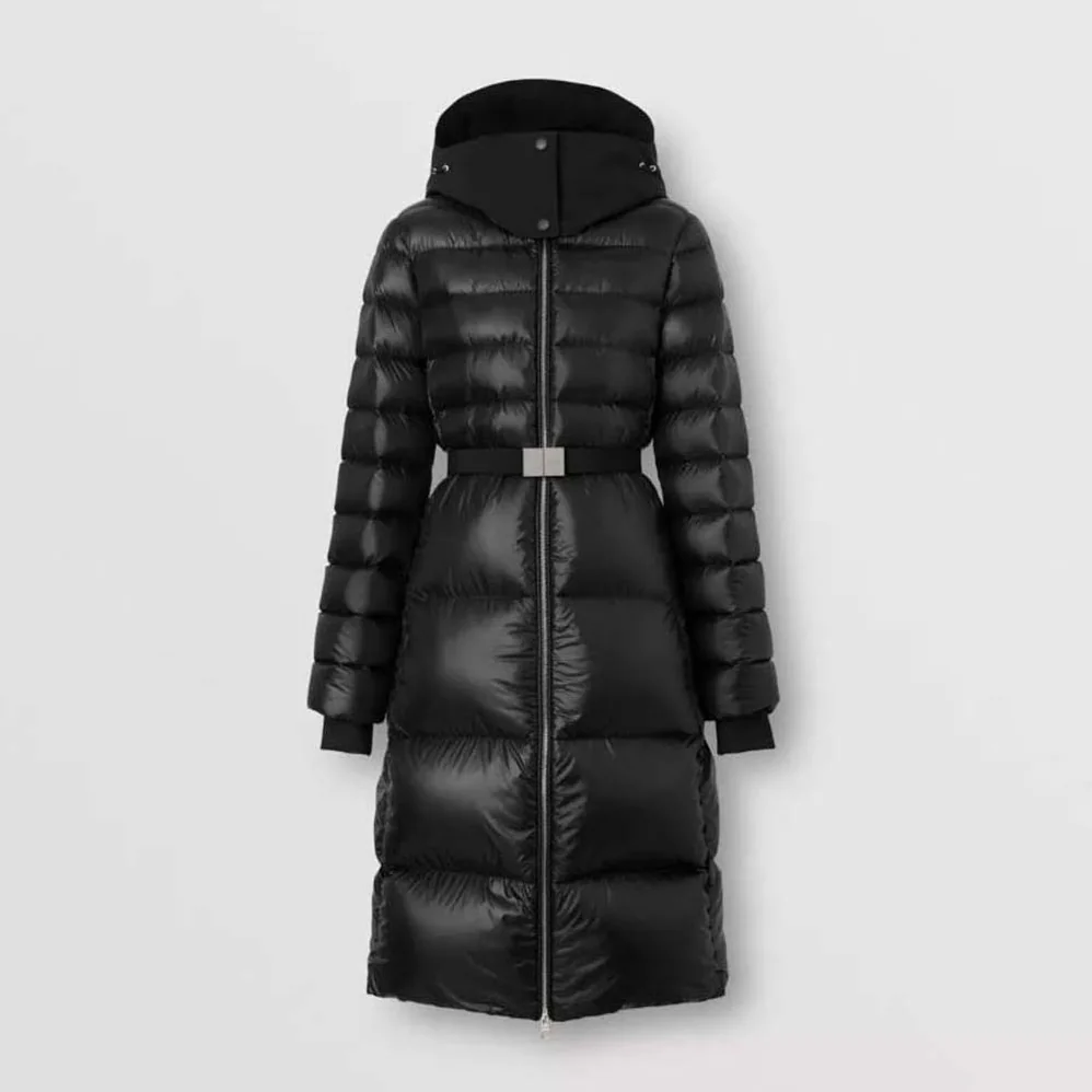 Burberry Contrast Hood Nylon Mid for Women in Length Puffer Coat Burberry Contrast Hood Nylon Mid for Women in Length Puffer Coat