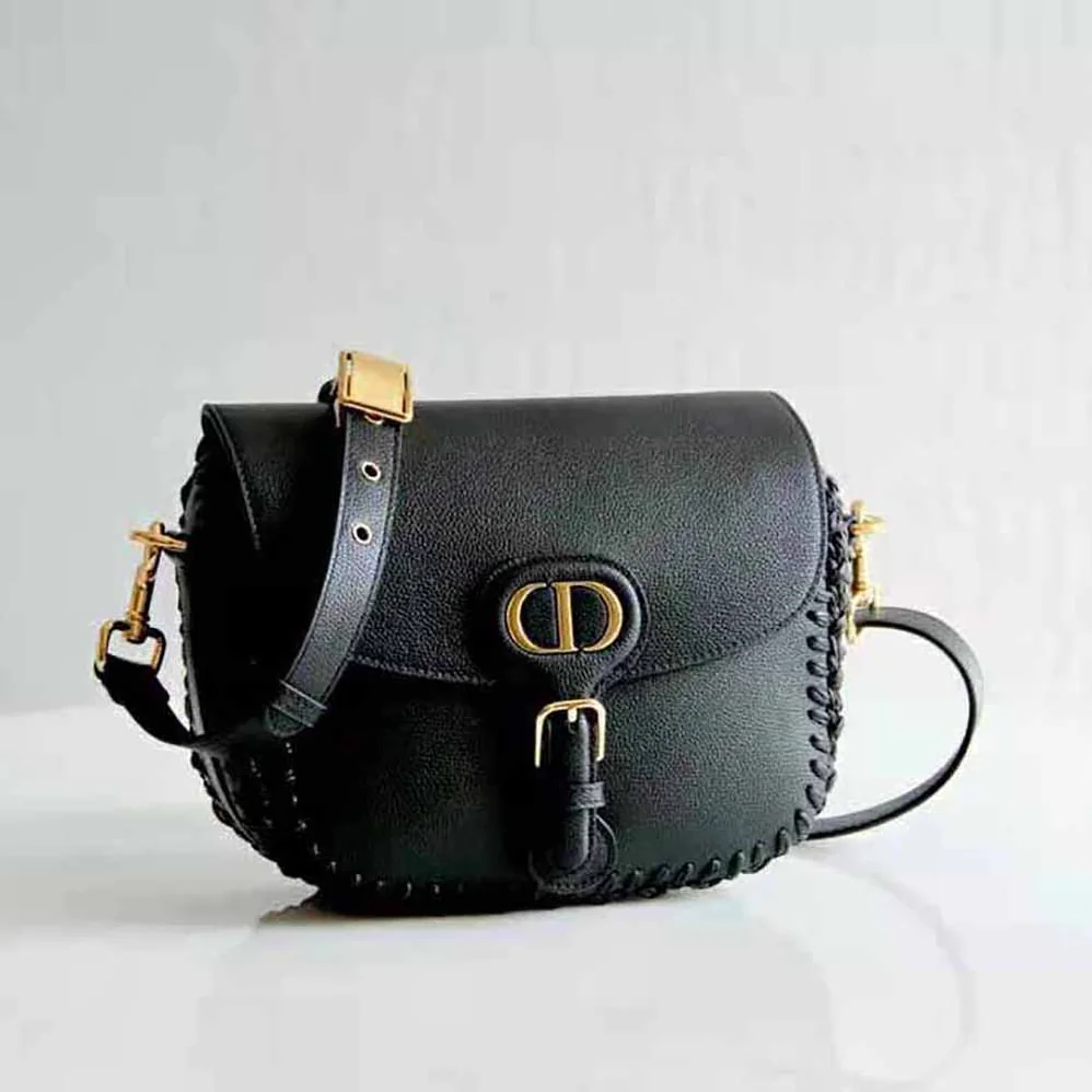 Dior Medium Dior Bobby Bag Grained Calfskin with Whipstitched Seams for Women in Black Dior Medium Dior Bobby Bag Grained Calfskin with Whipstitched Seams for Women in Black