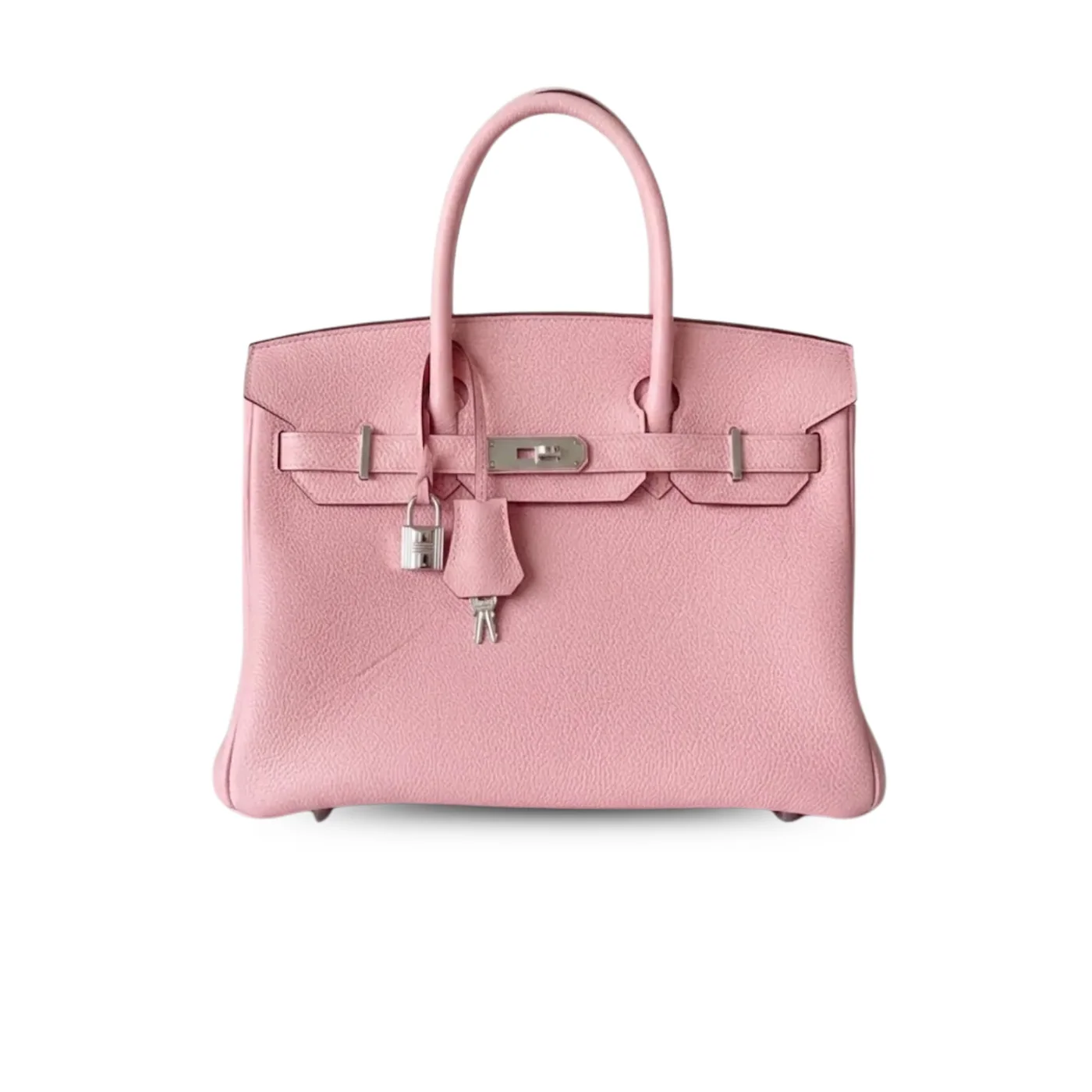 Hermes Birkin Top Handle Bag / Nata Swift Pink Silver Hardware