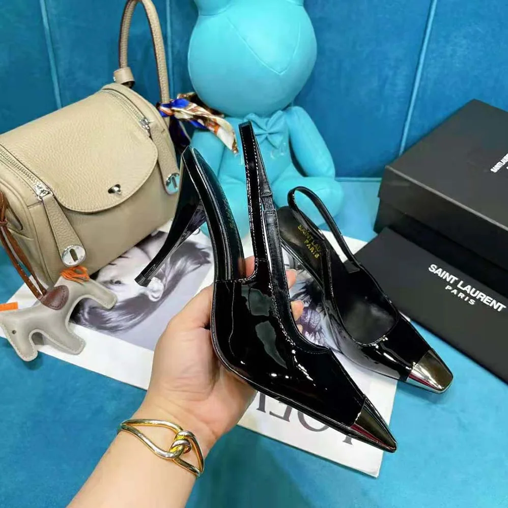 Saint Laurent YSL Blade Slingback Pumps in Patent Leather for Women Saint Laurent YSL Blade Slingback Pumps in Patent Leather for Women