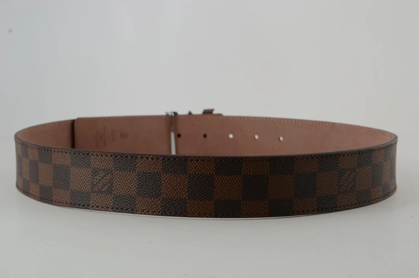 Brown Damier New SiAmazinger Buckle Leather Belt