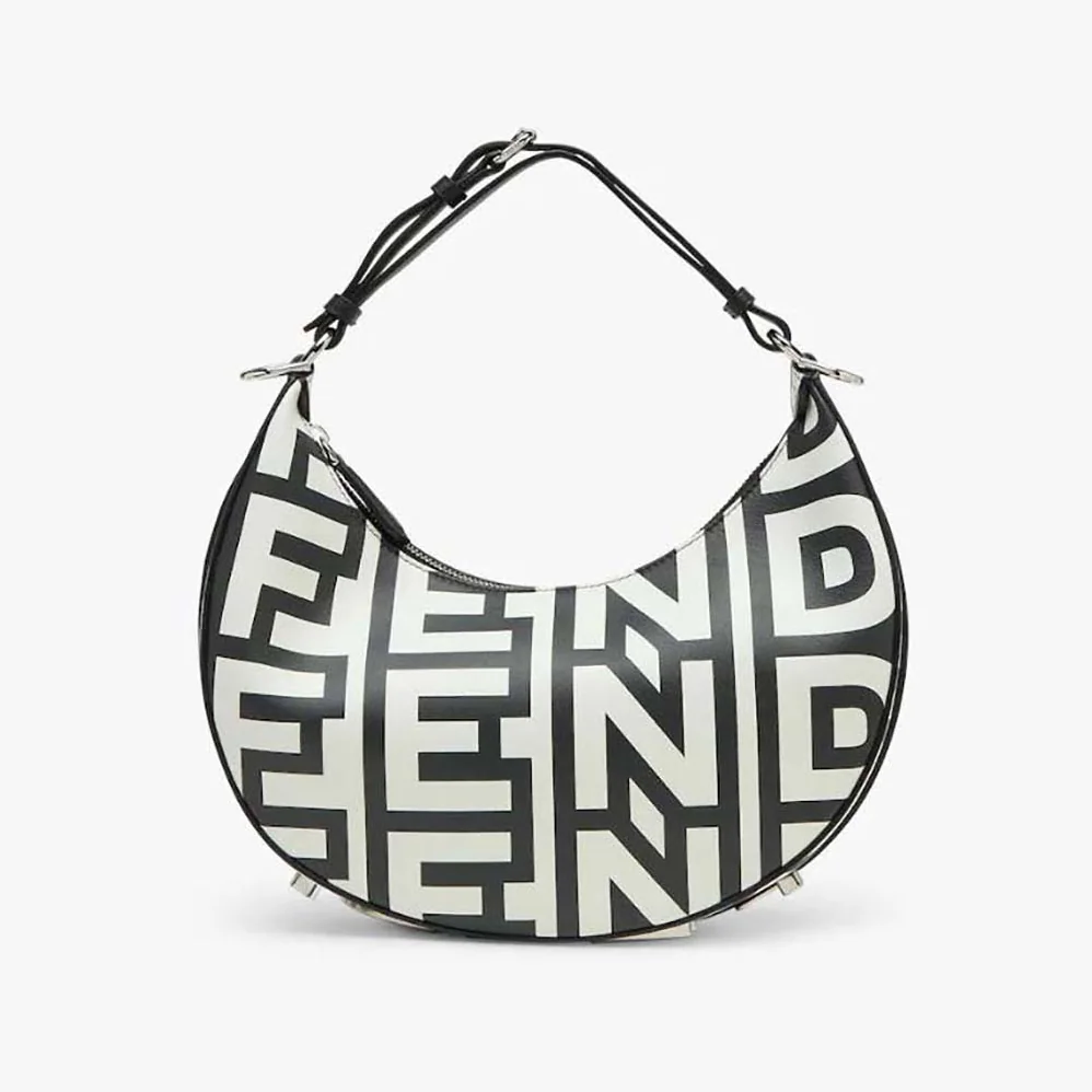 Fendi Fendigraphy Small Two-Tone Printed Leather Fendi Roma Capsule Bag for Women Fendi Fendigraphy Small Two-Tone Printed Leather Fendi Roma Capsule Bag for Women