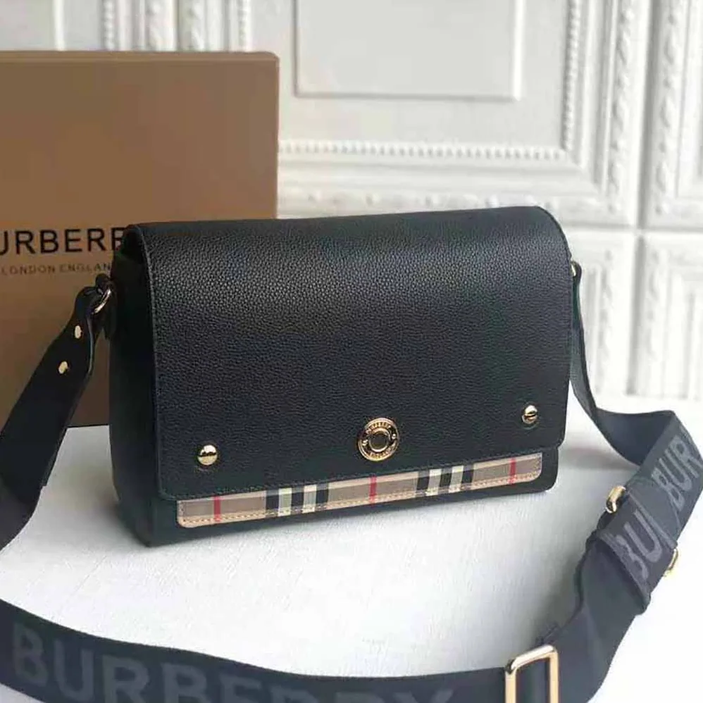 Burberry Small Leather and Vintage Check Crossbody Bag for Women