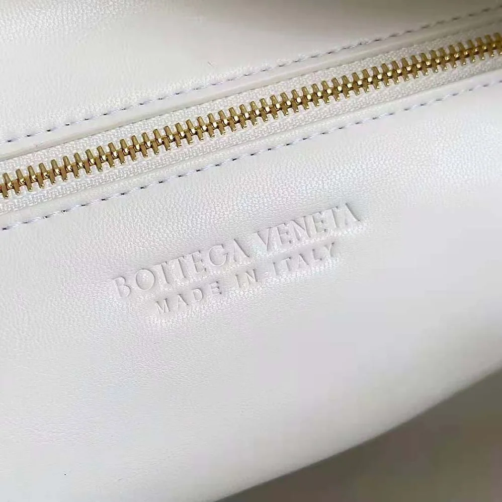 Bottega Veneta Small Jodie Intrecciato Leather Shoulder Bag for Women in White
