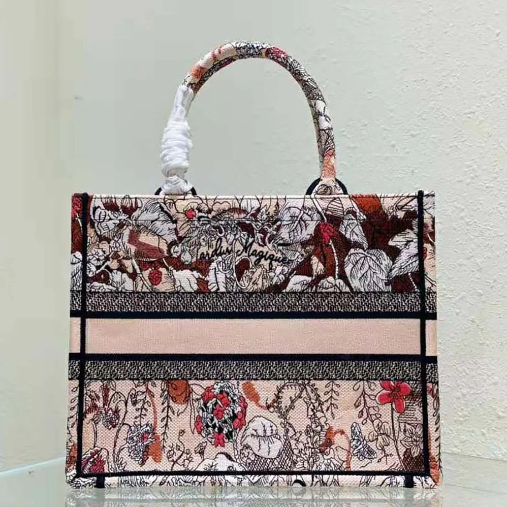 Dior Medium Dior Book Tote Powder Pink Dior Jardin Magique Embroidery for Women Dior Medium Dior Book Tote Powder Pink Dior Jardin Magique Embroidery for Women