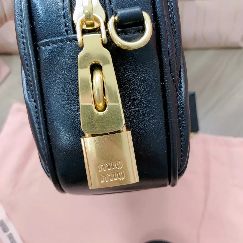Miu Miu Arcadie Matelassé Nappa Leather Bag for Women in Black Miu Miu Arcadie Matelassé Nappa Leather Bag for Women in Black