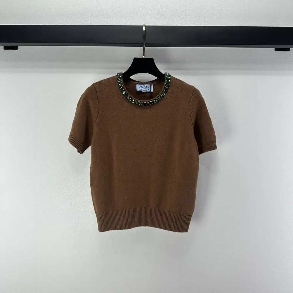 Prada Wool And Cashmere Crew for Women in Neck Sweater