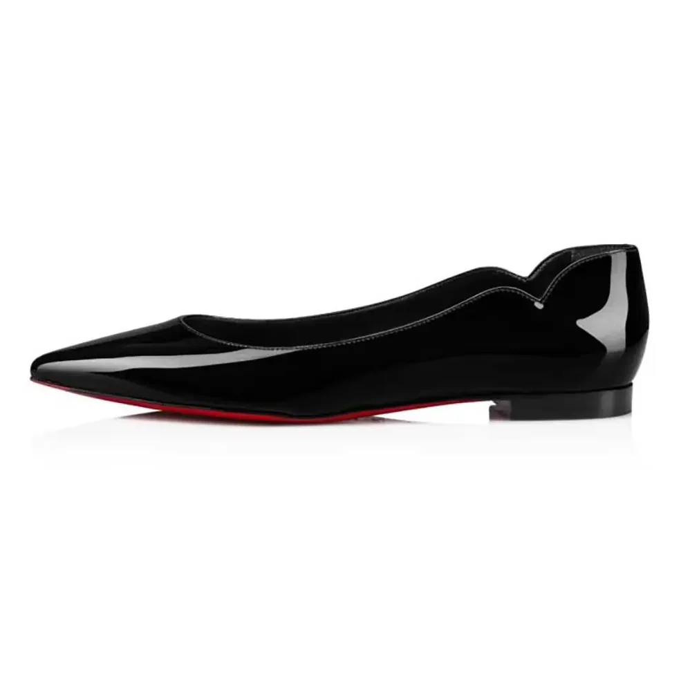 Christian Louboutin Hot Chickita Ballerinas Patent Calf Leather for Women in Black Christian Louboutin Hot Chickita Ballerinas Patent Calf Leather for Women in Black