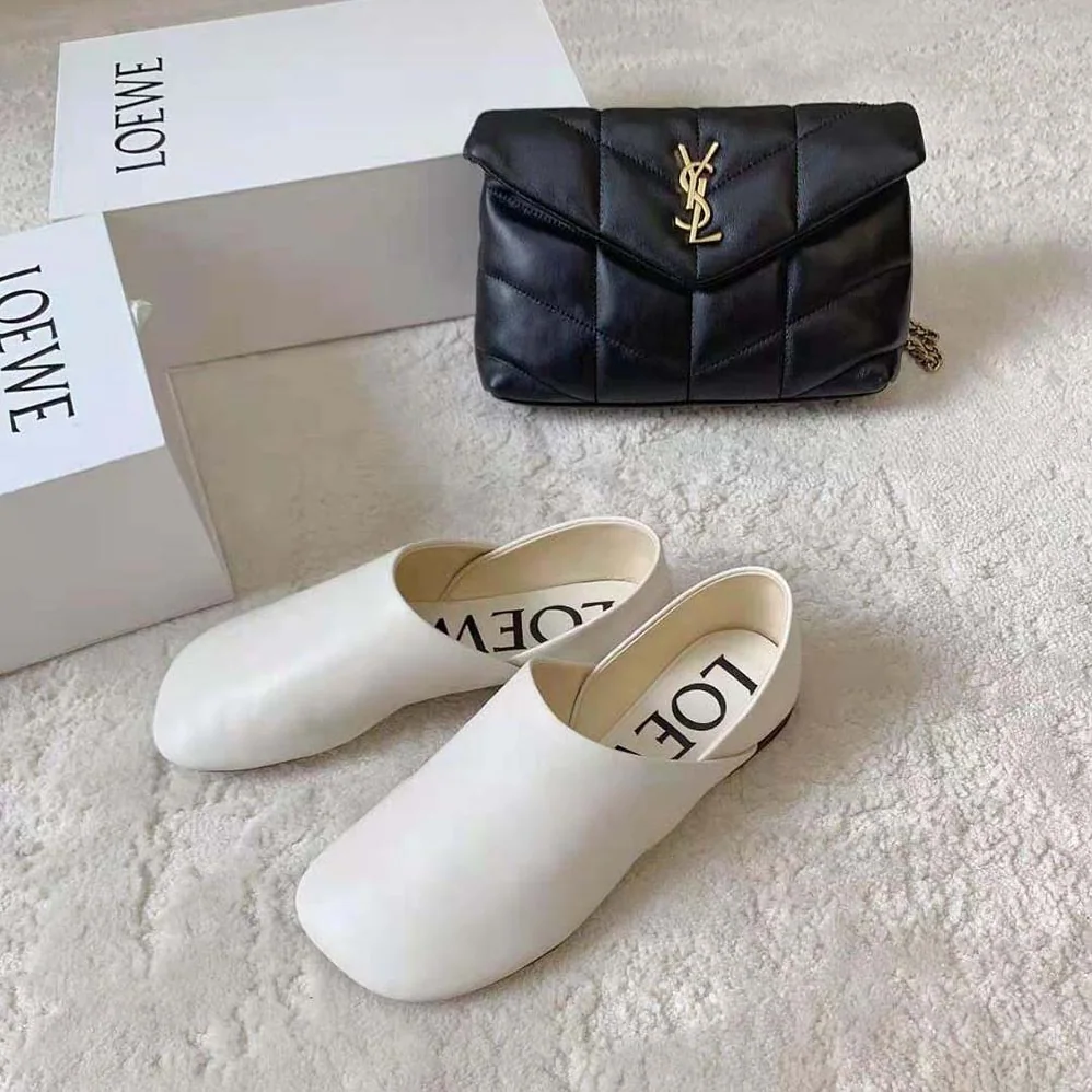 Loewe Toy Slipper in Goatskin for Women in White Loewe Toy Slipper in Goatskin for Women in White