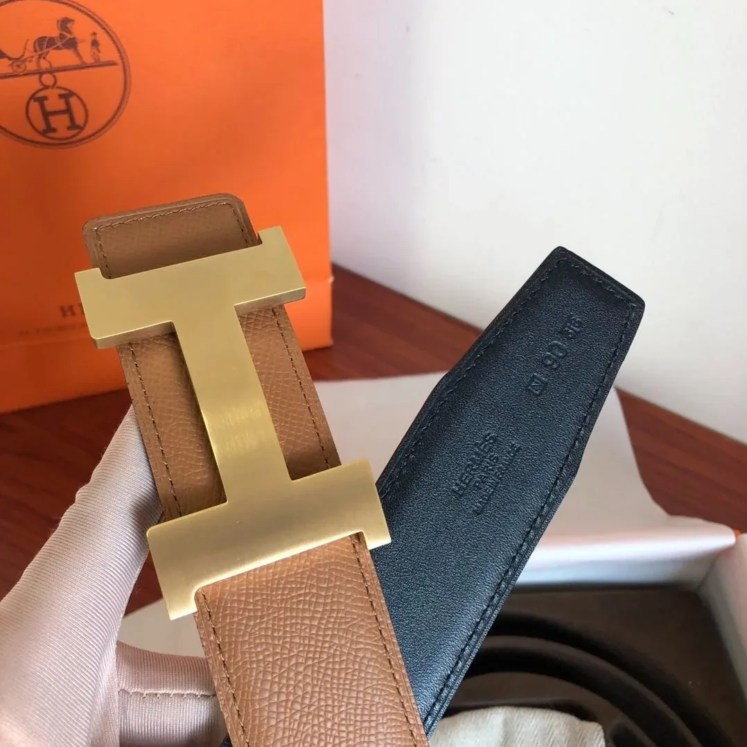 Hermes Mini Constance Guillochee Belt Buckle & Reversible Brown