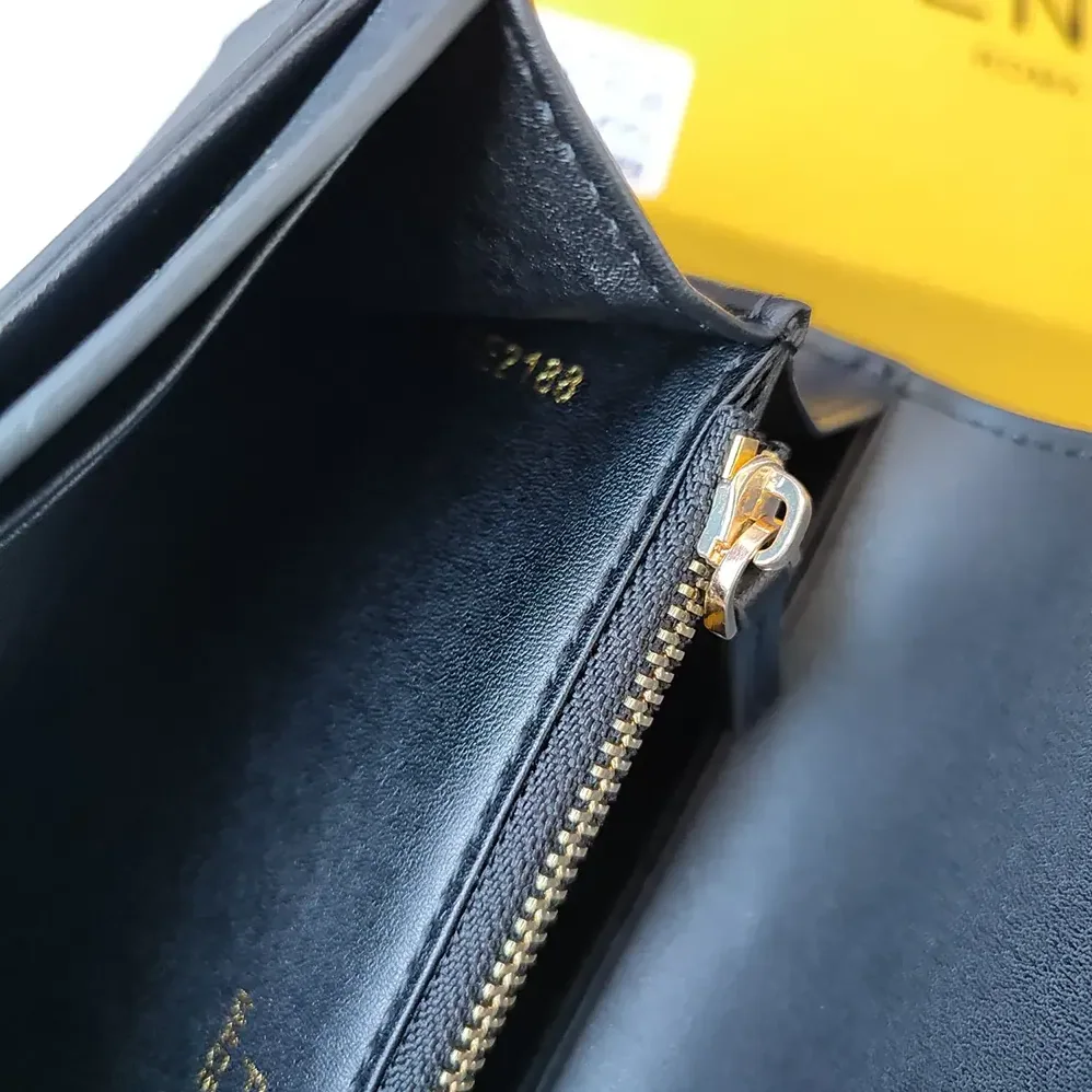 Fendi Continental White Leather Wallet Fastened with a Snap Button for Women