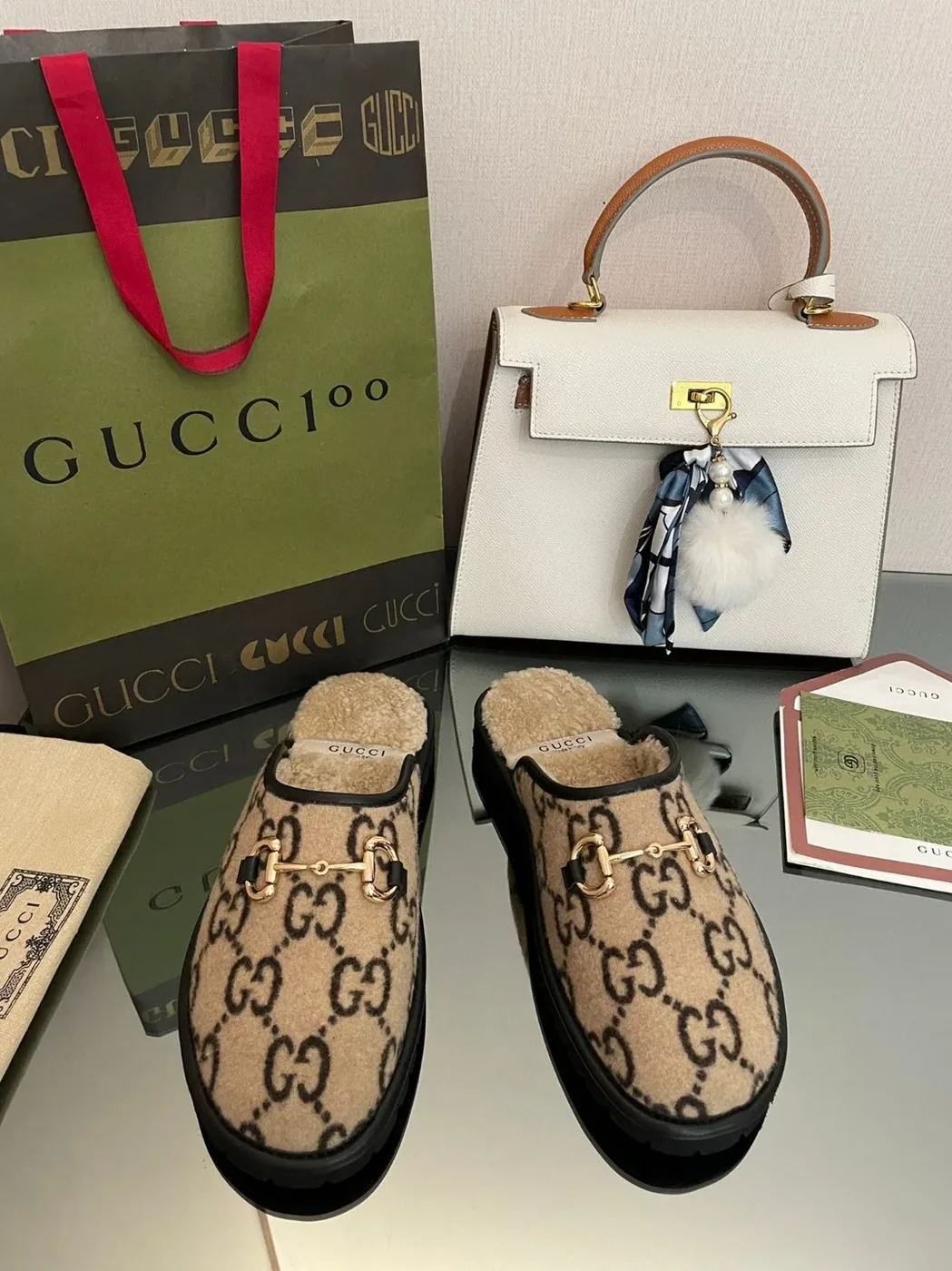 Gucci GG Slipper With Horsebit Brown GG Shoes for Men