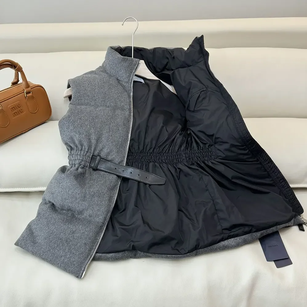 Prada Loden Down Vest for Women in Grey