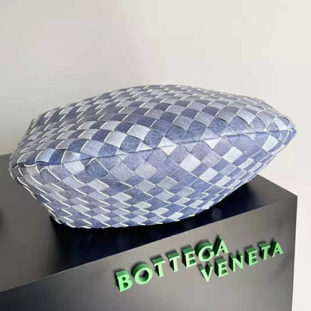 Bottega Veneta Mini Jodie Intrecciato Denim Effect Leather Top Handle Bag for Women