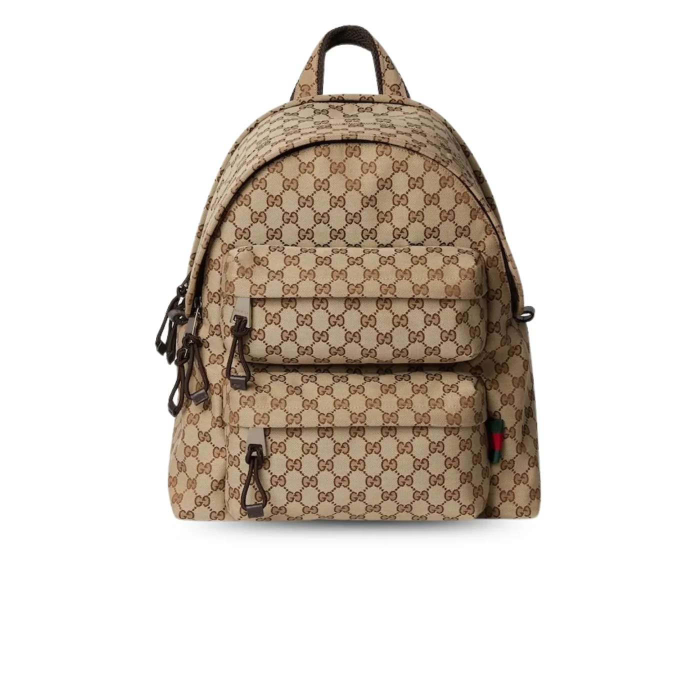 Gucci GG Canvas Medium Backpack Beige And Dark Brown /