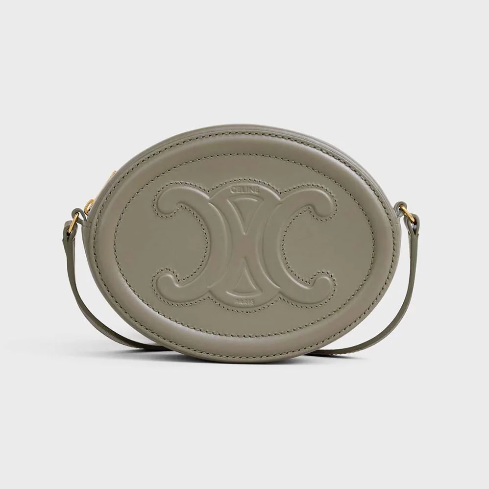 Celine Crossbody Oval Purse Cuir Triomphe in Smooth Calfskin for Women in Silver Celine Crossbody Oval Purse Cuir Triomphe in Smooth Calfskin for Women in Silver